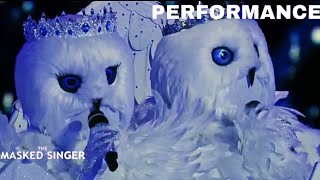 Snow Owls Sings quotBecause You Lovedquot by Celina Dion  The Masked Singer  Season 4 [upl. by Marna]