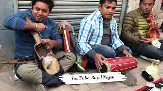 Street musician at Kathmandu Durbar Square  Nepali Folk songs  street musicians  Sarangi [upl. by Loram]