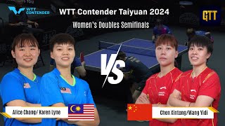 ChangLyne MAS Vs WangChen CHN  WTT Contender Taiyuan 2024  Womens Doubles Semifinals [upl. by Bomke]