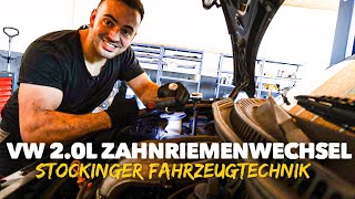 Zahnriemen erneuern VW Motor 20L Benzin  VW Beetle VW Golf 4 [upl. by Xylina]