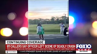 911 callers say officer who collided with motorcyclist left the scene [upl. by Sutelc]