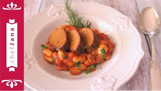 CHORIZO TOMATO SAUCE AND WHITE BEANS STEW⎜VEGAN [upl. by Orford]