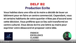 DELF B2 Production Ecrite lettre au maire por opposerle centre commercial delfb2 delfexam [upl. by Imled]