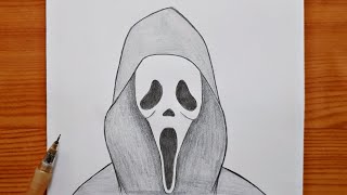 How to draw Ghost Face  Ghostface step by step  easy drawing [upl. by Carlos731]