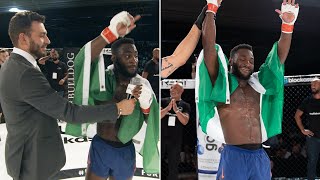 FCR 13 Wasiu Adeshina vs Sakhi Qambari post fight interview  FCR MMA [upl. by Bonine]