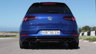 VW Golf R Performance With Akrapovic Exhaust Revving And Launch Control [upl. by Zollie]