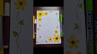 Flower Border Design Idea✨️🌼shorts youtubeshorts design flowers art [upl. by Llemmart]