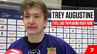 Red Wings Prospect Trey Augustine Makes 38 Saves In 102 USA World Juniors Win Against Slovakia [upl. by Drawe251]