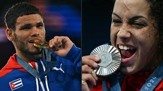 Cuba suma medallas en boxeo de peso ligero con Álvarez y en lucha libre femenina con Guzmán  AFP [upl. by Idoux933]