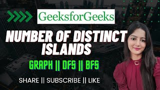 Number of Distinct Islands  GeeksforGeeks  Problem of the Day [upl. by Dadivitan221]