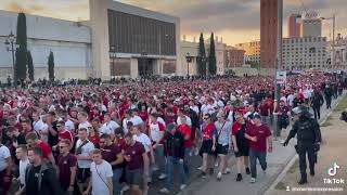 2800 Bayern fans on their way to the Barcelona game 👀💥 [upl. by Costa]