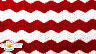 Crochet Chevron Ripple Zig Zag Wave  Blanket Pattern amp Tutorial [upl. by Senalda]