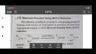 Meerwein Ponndorf Verley MPV Reduction Mechanism and applications [upl. by Hairam]