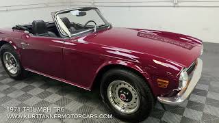 1971 TRIUMPH TR6 CONVERTIBLE FACTORY ORIGINAL DAMSON CODE 17 WITH BLACK TRIM CODE 11 [upl. by Enelyk]