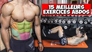 15 MEILLEURS EXERCICES ABDOMINAUX [upl. by Meid844]