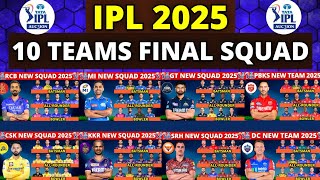 IPL Auction 2025  All Team Squad  IPL Teams 2025 Players List  RCBCSKMIKKRSRHGTDCPBKSRR [upl. by Kornher154]