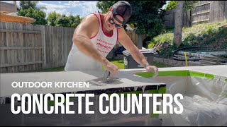 Outdoor Kitchen  DIY Concrete Countertop [upl. by Ainyt]