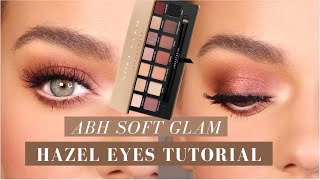 Soft Glam Palette Eyeshadow Tutorial for HAZEL EYES [upl. by Anole]