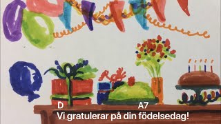 Vi gratulerar sång med text och ackord FödelsedagsvisaGratulationssång [upl. by Celesta989]