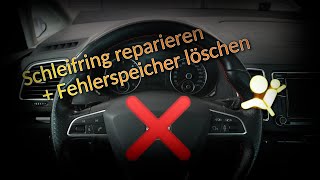 Schleifring reparieren  Fehlercode löschen  Seat Alhambra  Airbag Lampe an Lenkrad ohne Funktion [upl. by Nath]