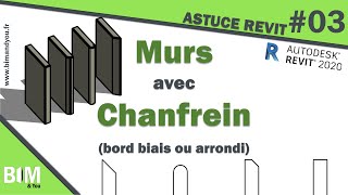 Murs avec un chanfrein bord arrondi ou en biais  REVIT 2020  BIMampYou [upl. by Pinelli990]