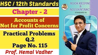 Not for Profit Concerns  Practical Problems Q2  Page No 115  Chapter 2  Class 12  Hemal Sir [upl. by Sivat452]