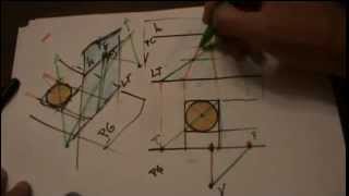 Perspectiva cónica frontal de circunferencia y cilindro [upl. by Goodson]