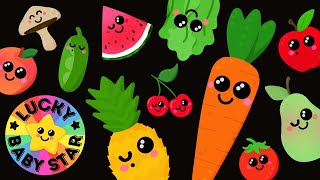 🥕Dancing Fruit amp Vegetables by Lucky Baby Star Colourful Sensory Food Party for Little Dancers🍍 [upl. by Sparrow]