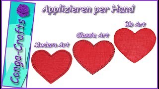 108  Applizieren per Hand in 3 Versionen DIY nähen – applique by hand sewing [upl. by Irec501]