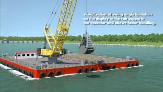 Liebherr  HS 8300 HD Pactronic in dredging application on a barge [upl. by Eisej]