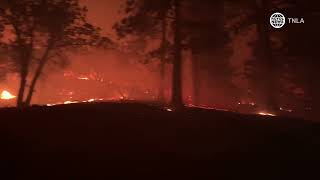 Driving Through The Bridge Fire in Wrightwood Ca [upl. by Yliak895]