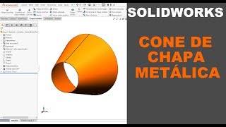 SOLIDWORKS  COMO MODELAR UM CONE DE CHAPA METÁLICA solidworks [upl. by Onit656]