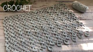 How to Crochet Lacy Stitch for Shawl Wrap Scarf Curtains etc VERY EASY Crochet Video Tutorial [upl. by Musetta]