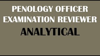 PENOLOGY OFFICER EXAMINATION REVIEWER ANALYTICAL 2022 [upl. by Gargan259]