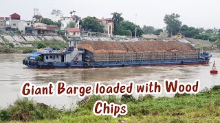 Giant Barge Loaded with Wood Chips [upl. by Singhal874]