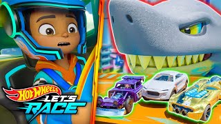 Giant Shark Attacks the Ultra Car Wash 🧼🦈  Hot Wheels Lets Race [upl. by O'Mahony]