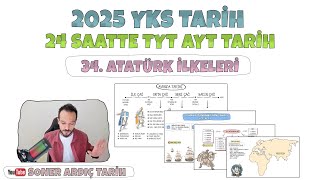 24 SAATTE TYT  AYT TARİH 34 ATATÜRK İLKELERİ  2025 YKS tyttarih ayttarih [upl. by Angadreme]