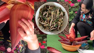 香蕉花（芭蕉花）最好吃的烹製方法How to cook banana flower．The best cooking method for banana flowers [upl. by Ramad]