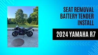 HOME WRENCHERS DIY  2024 Yamaha R7  Seat RemovalBattery Tender Install [upl. by Decima755]