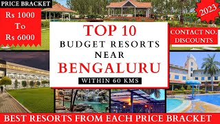 TOP 10 Budget Resorts Near BANGALORE 2023  Rs 1000 To 6000  Weekend Getaways [upl. by Lerrej]