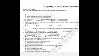 UNICAL CHEMISTRY PAST QUESTIONS 2 [upl. by Aillicsirp319]