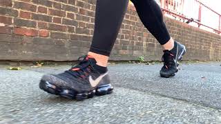 Nikelab Air Vapormax Flyknit BlackMidnight FogTotal CrimsonDark Mushroom SloMo [upl. by Kirsti]