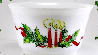 Vintage Christmas Dishes Pyrex Hazel Atlas Glasbake [upl. by Vogele]