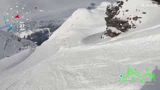 4 Vallees Gentianes  la Chaux snowboard gopro gps [upl. by Assenar]