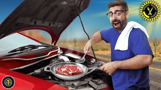 I Cooked a Steak on My Car Engine  Food Theory on the Road [upl. by Namqul359]