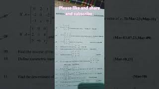 Inter 1st year maths 1A  matrices 2 marks questions for important questions  maths education [upl. by Anon]