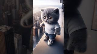 Overcoming Fear The Inspiring Story of a Gray Kitten🐈‍⬛🐈‍⬛🐈‍⬛kitten kittenshorts cute [upl. by Kippie]