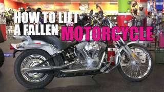 How to Lift a Fallen Motorcycle  Cruiser Edition  Partzillacom [upl. by Nnylf]