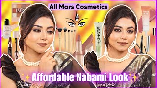 Durga Puja Look 4  Affordable Nabami Look 🖤 using all Mars cosmetics ✨ [upl. by Sitruc339]