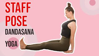 How To Do Staff Pose  Dandasana Yoga Step by Step for Beginners 2022 [upl. by Trumaine]